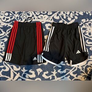 Adidas Kids Black Shorts with Red and White Stripes